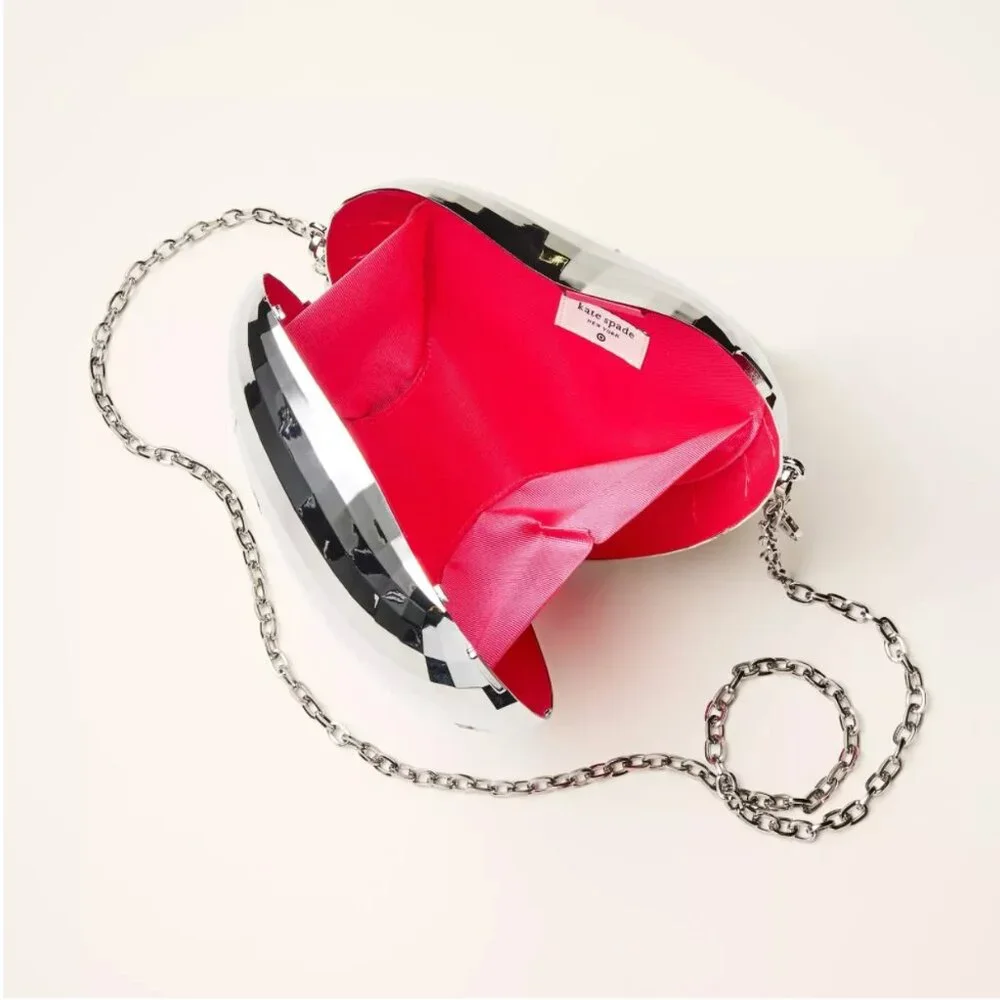 Disco Heart Crossbody Bag - kate spade new york x Target Silver NWT